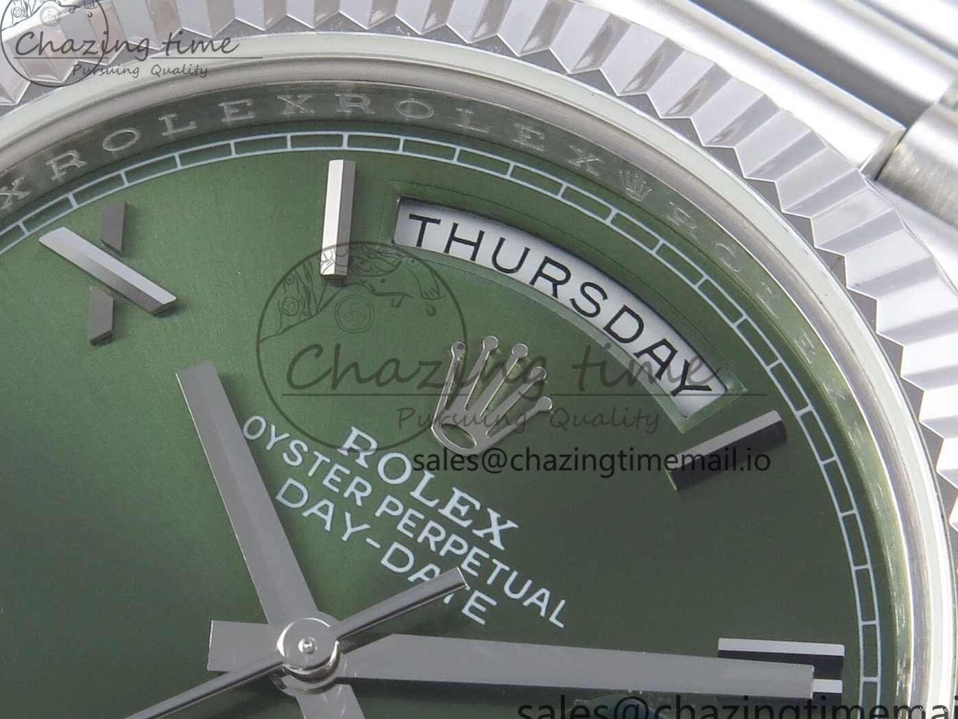 Weight) Roman 1:1 KF 40 Edition Best 228239 (Gain on SS Dial Green Bracelet VR3255 Day President Date 0308